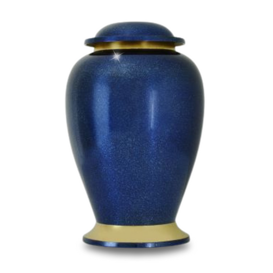 Gleaming Blue Urn