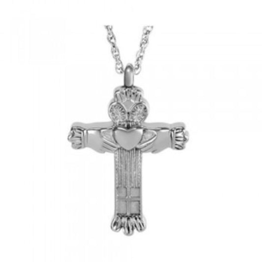 Silver Claddagh Cross Pendant Urn