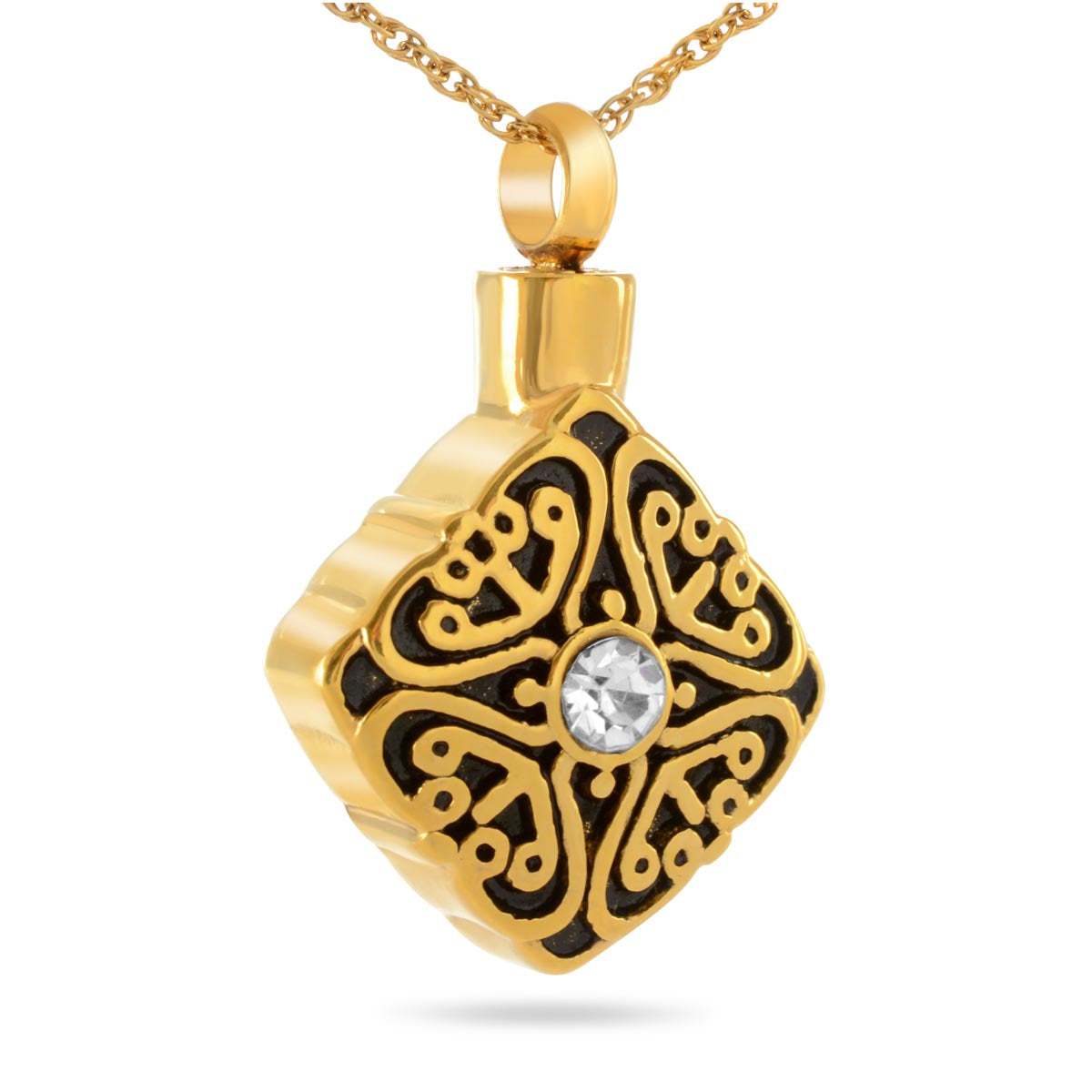 Gold Detailed Crystal Pendant